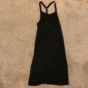 long dress halter top leather back - BLACK - 12